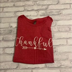 Short Sleeved, Red “thankful” tee